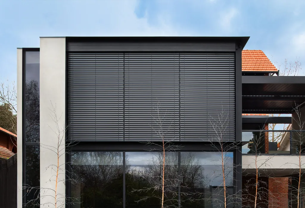 external venetian blinds Melbourne modern home heat control