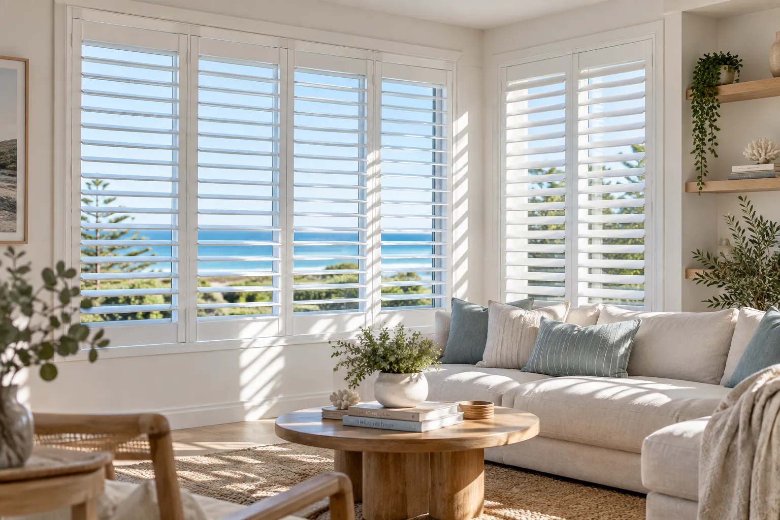 Plantation shutters Frankston — moisture resistant PVC shutters from $230 installed by Skyline Shades